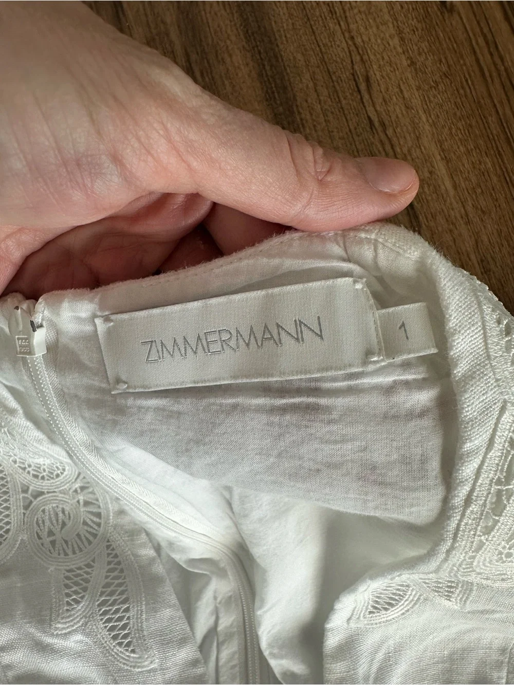 Zimmermann White Embroidered Eyelet Mini Dress - Picture 3 of 3